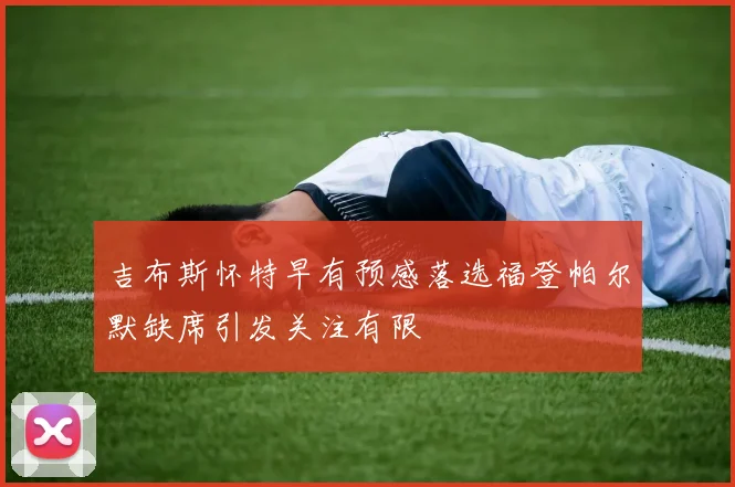 吉布斯怀特早有预感落选福登帕尔默缺席引发关注有限